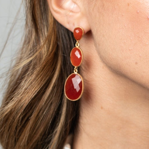 Coppia di orecchini 3 pietre