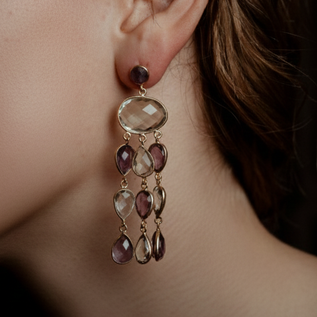 Coppia di orecchini chandelier