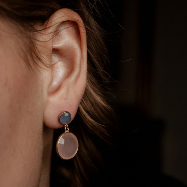 Coppia di orecchini 2 pietre