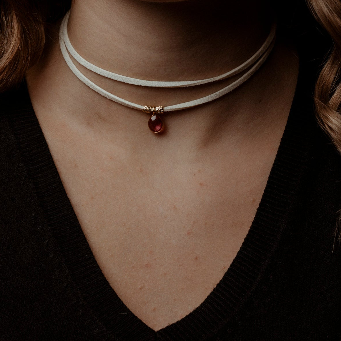 cordino panna e tormalina rosa