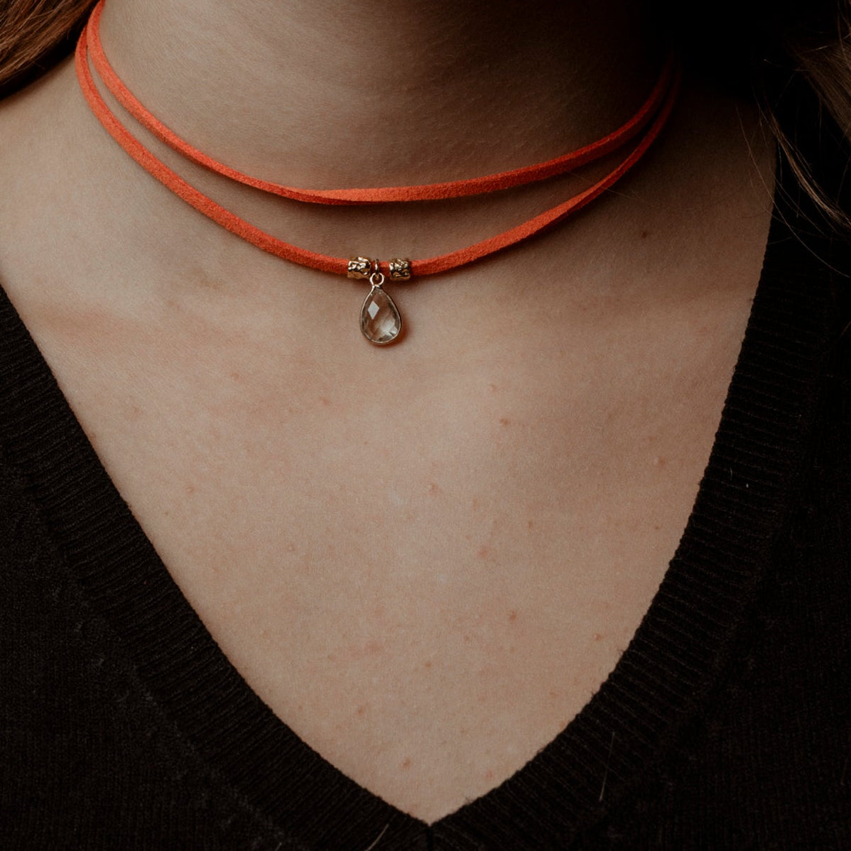 cordino arancione e prasiolite