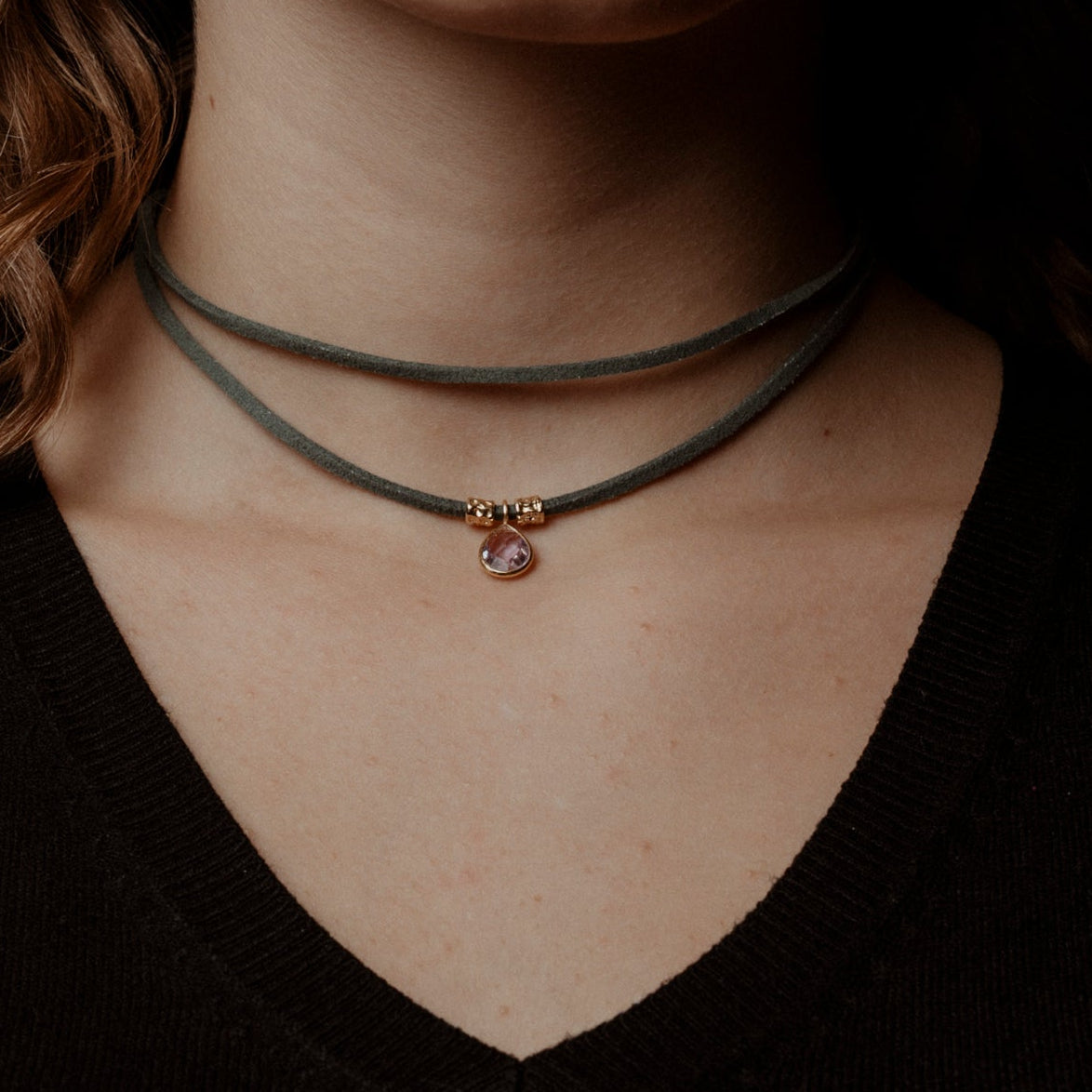 cordino verde bosco e ametista