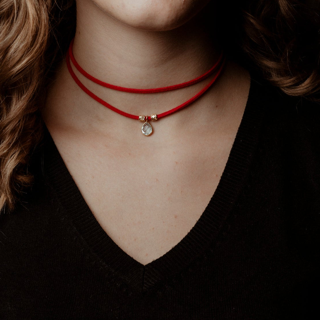 cordino rosso e topazio sky