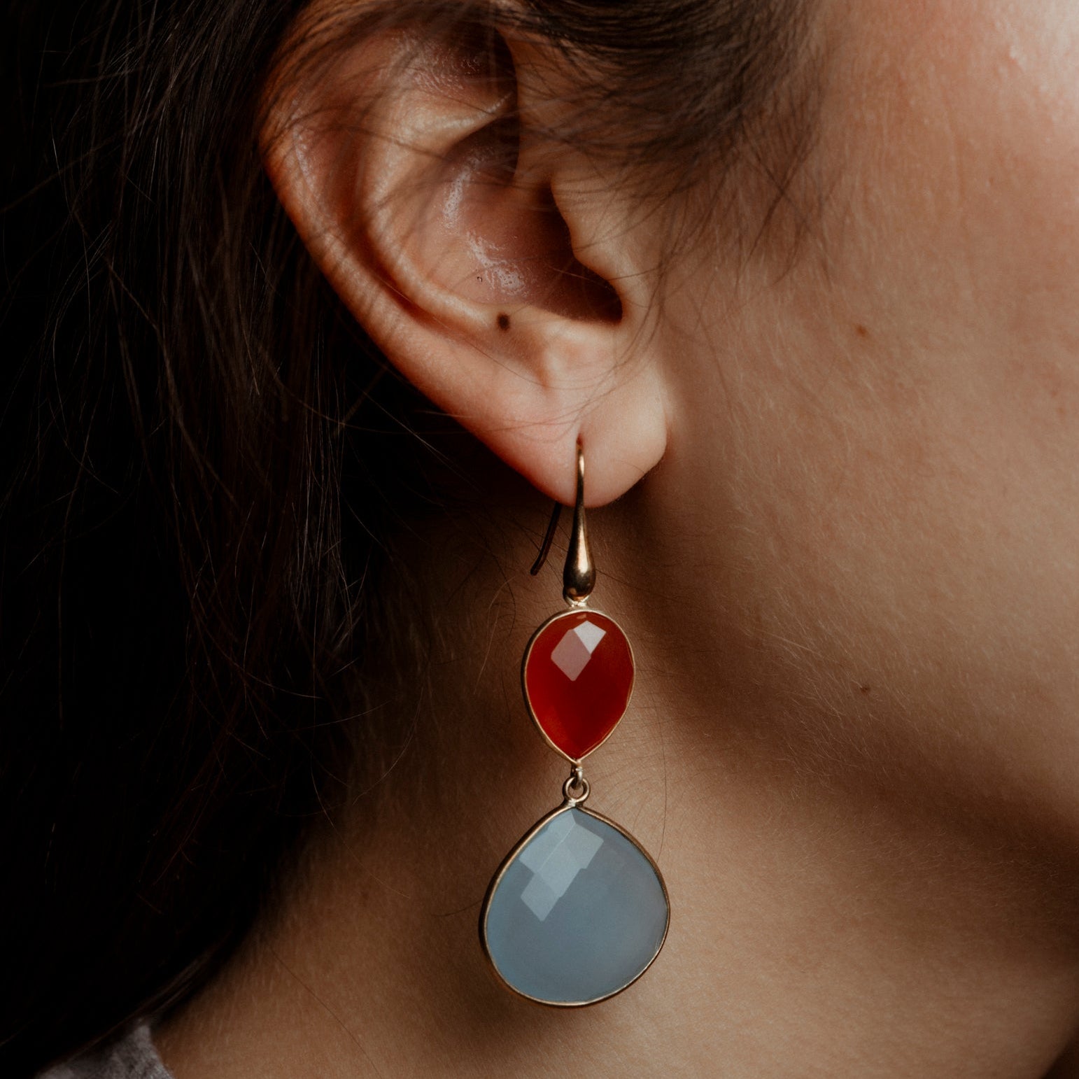 Coppia di orecchini 2 pietre