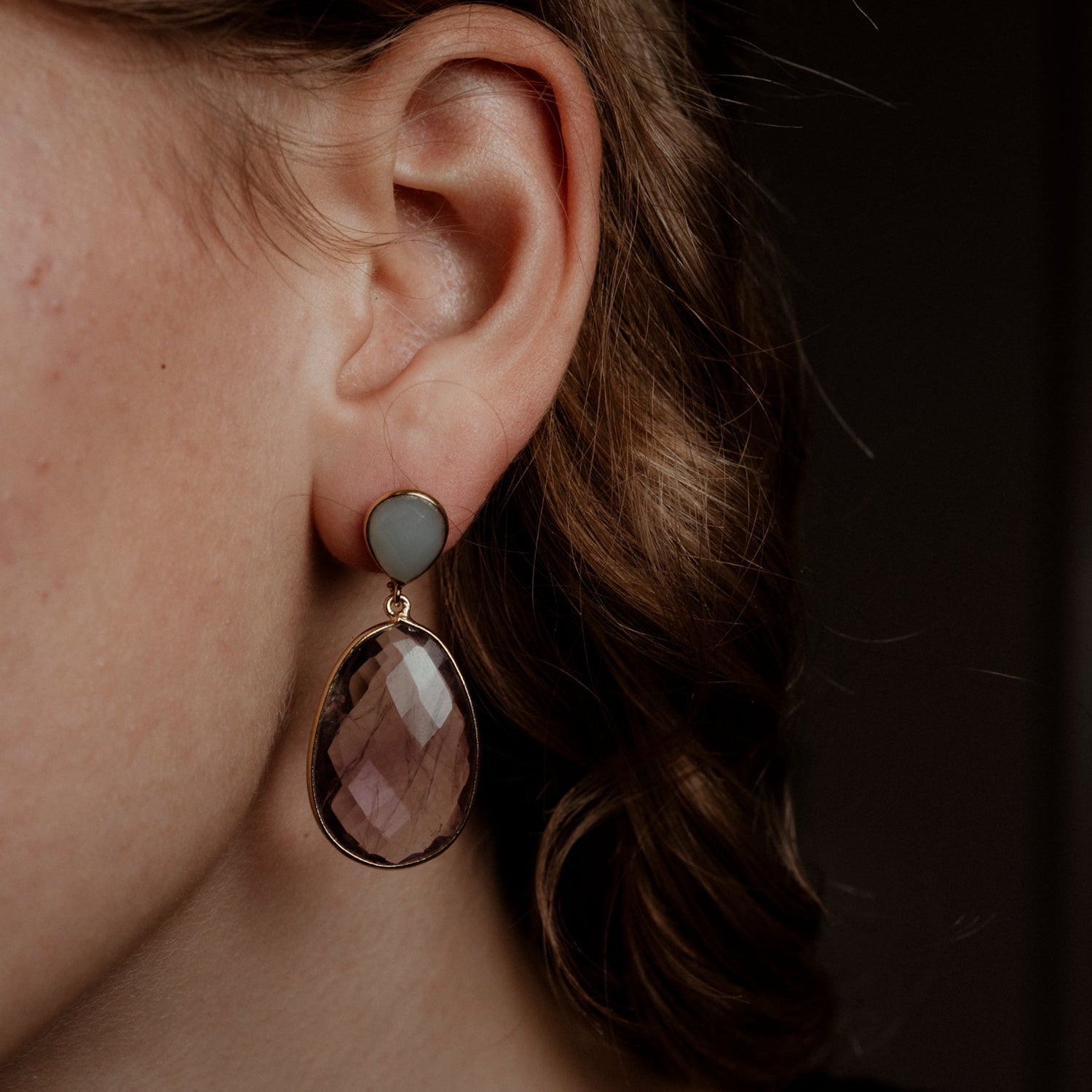 Coppia di orecchini 2 pietre