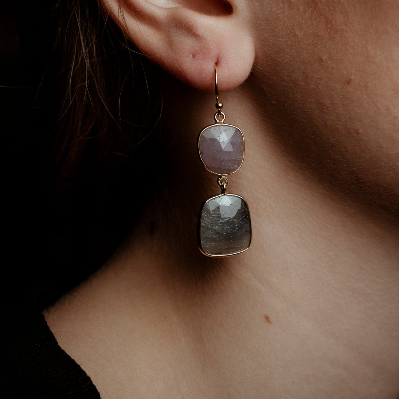 Coppia di orecchini 2 pietre