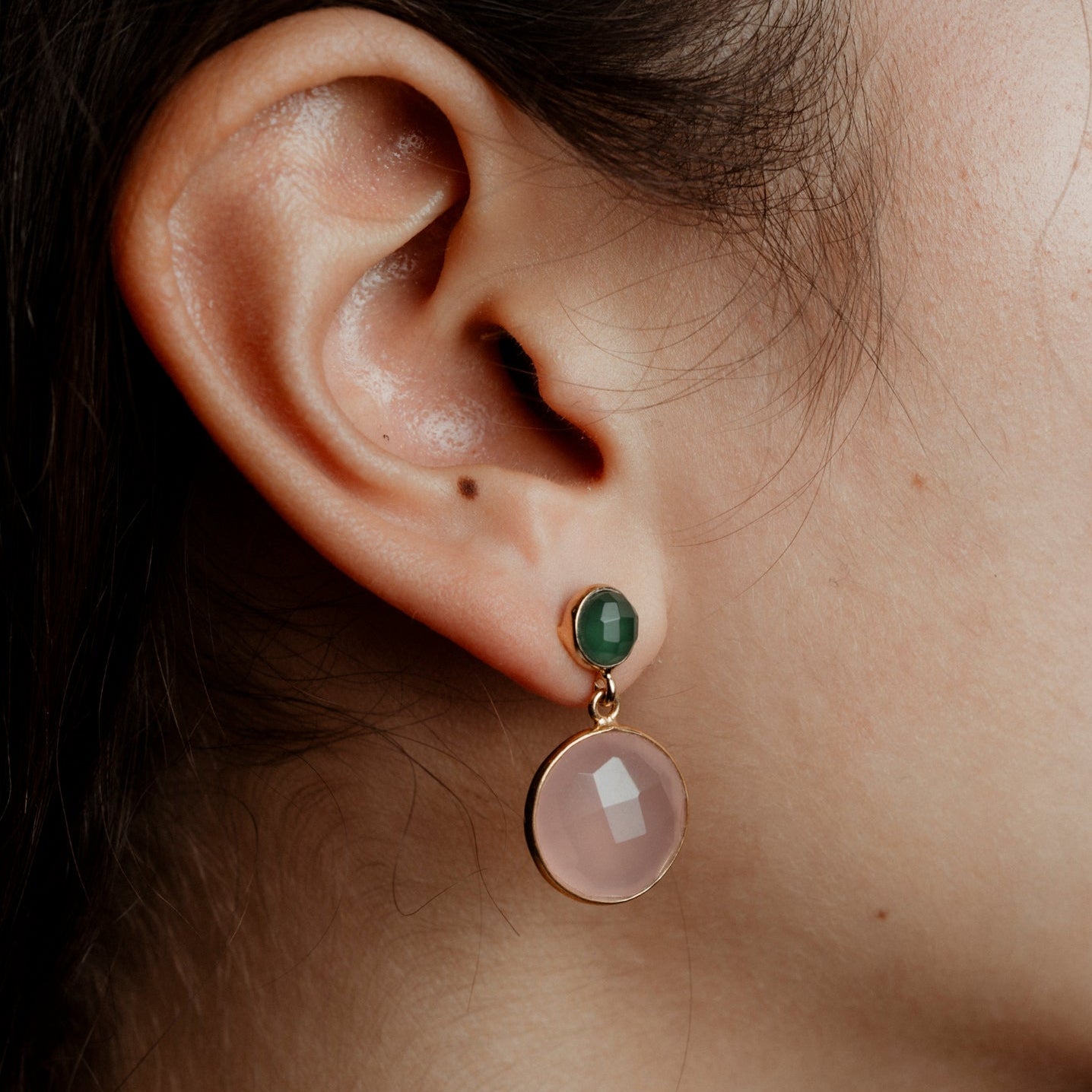 Coppia di orecchini 2 pietre