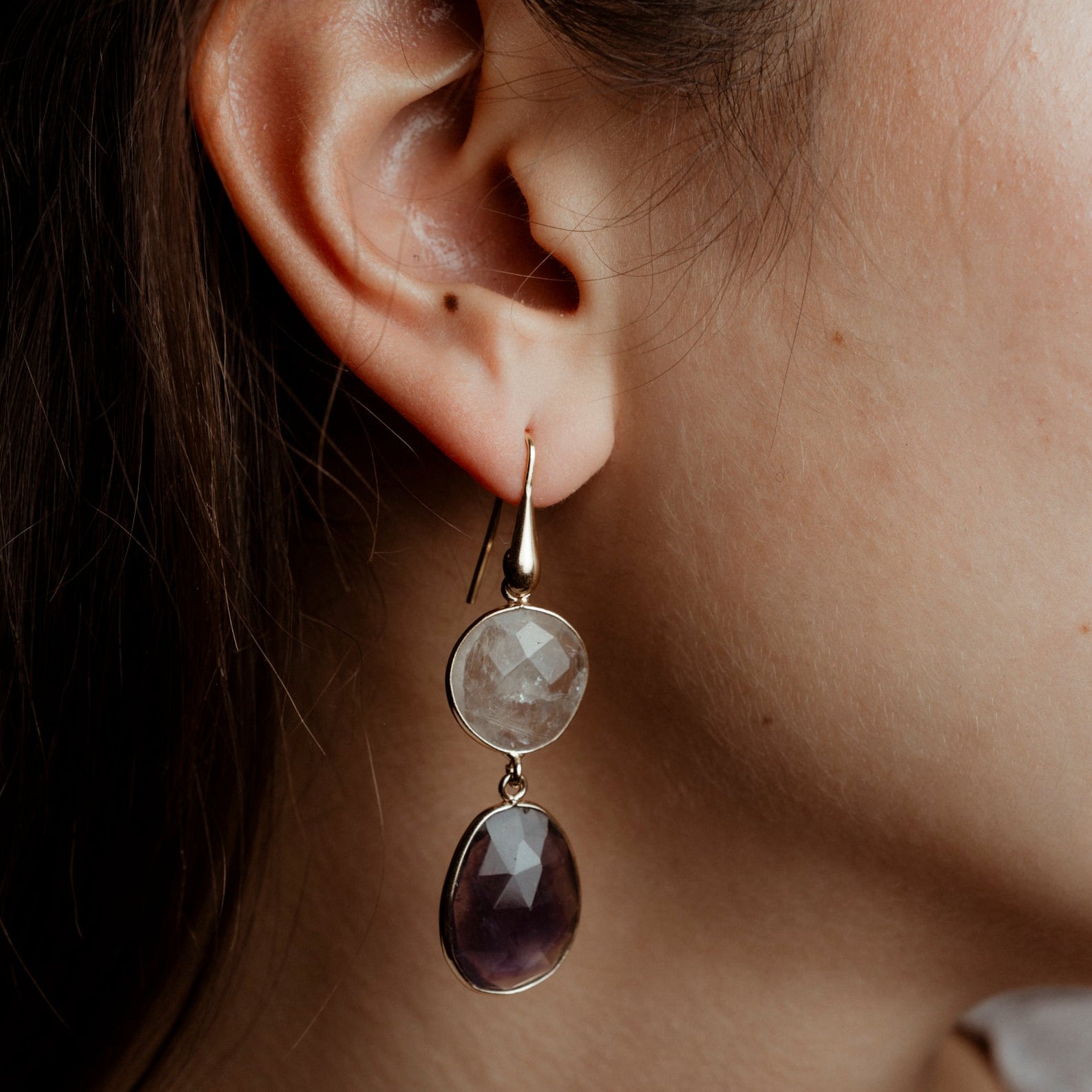 Coppia di orecchini 2 pietre