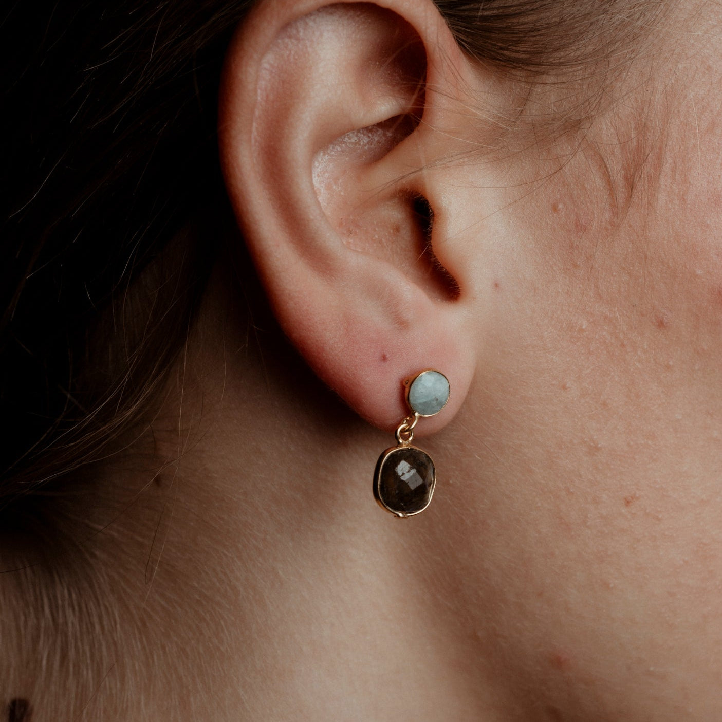 Coppia di orecchini 2 pietre