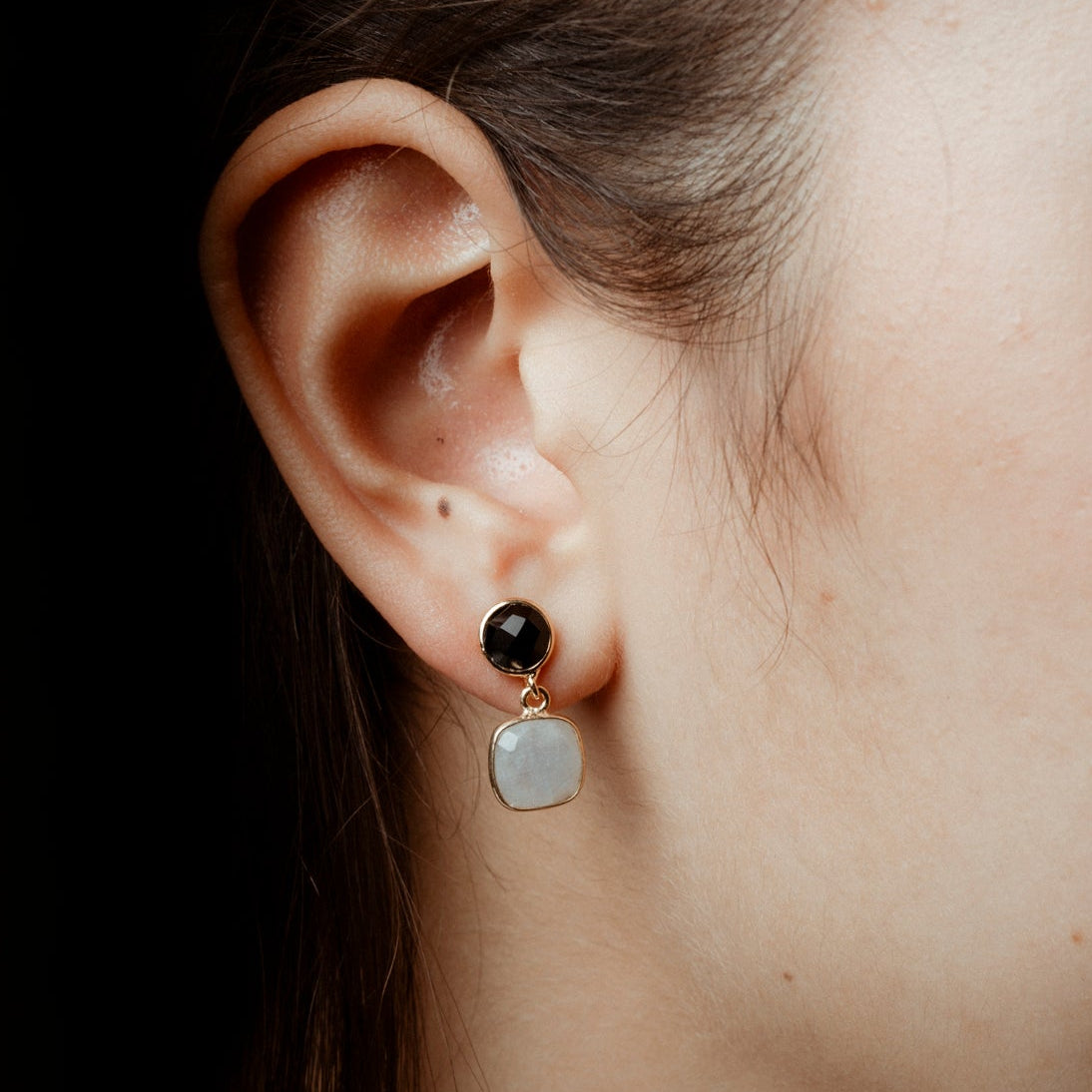 Coppia di orecchini 2 pietre