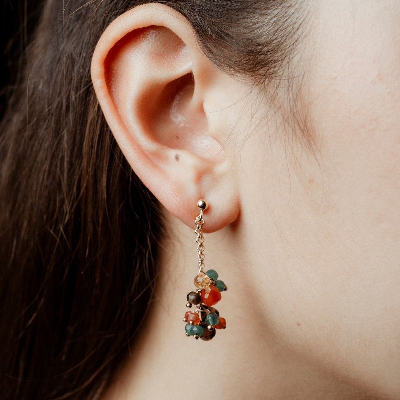 Coppia di orecchini a grappolo