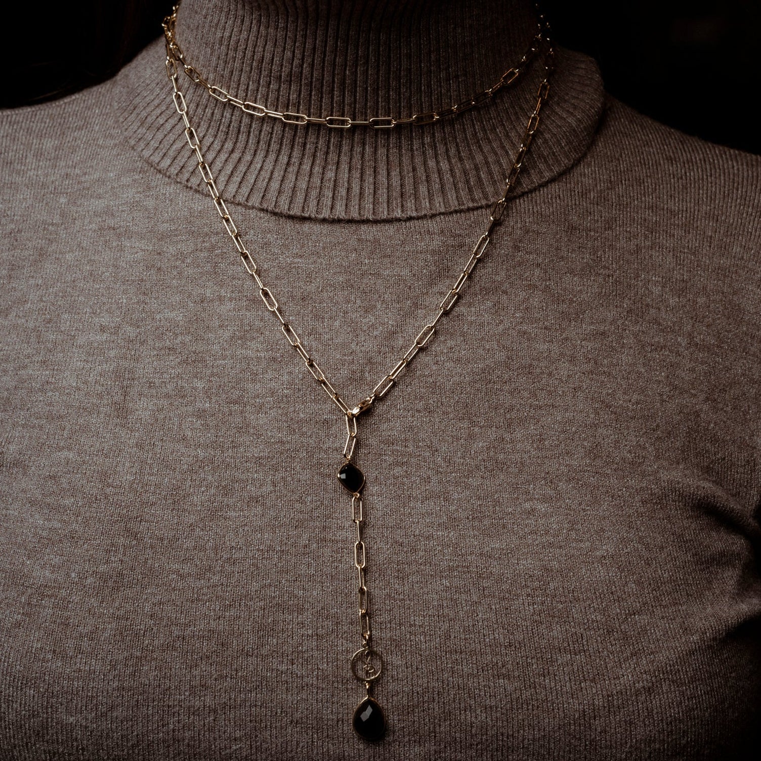 collana lunga catena grossa con pendente